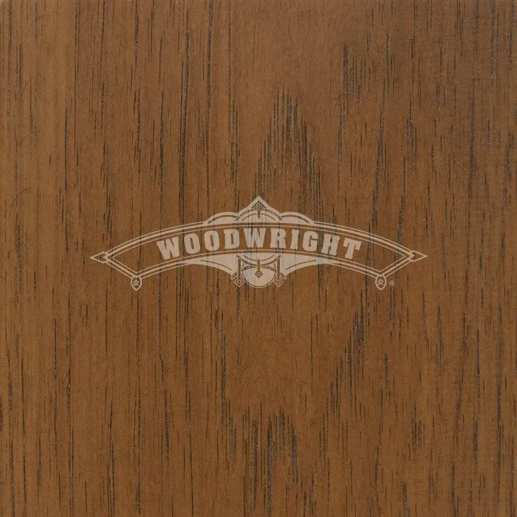 Woodgrain background with a light-colored Woodwright logo.