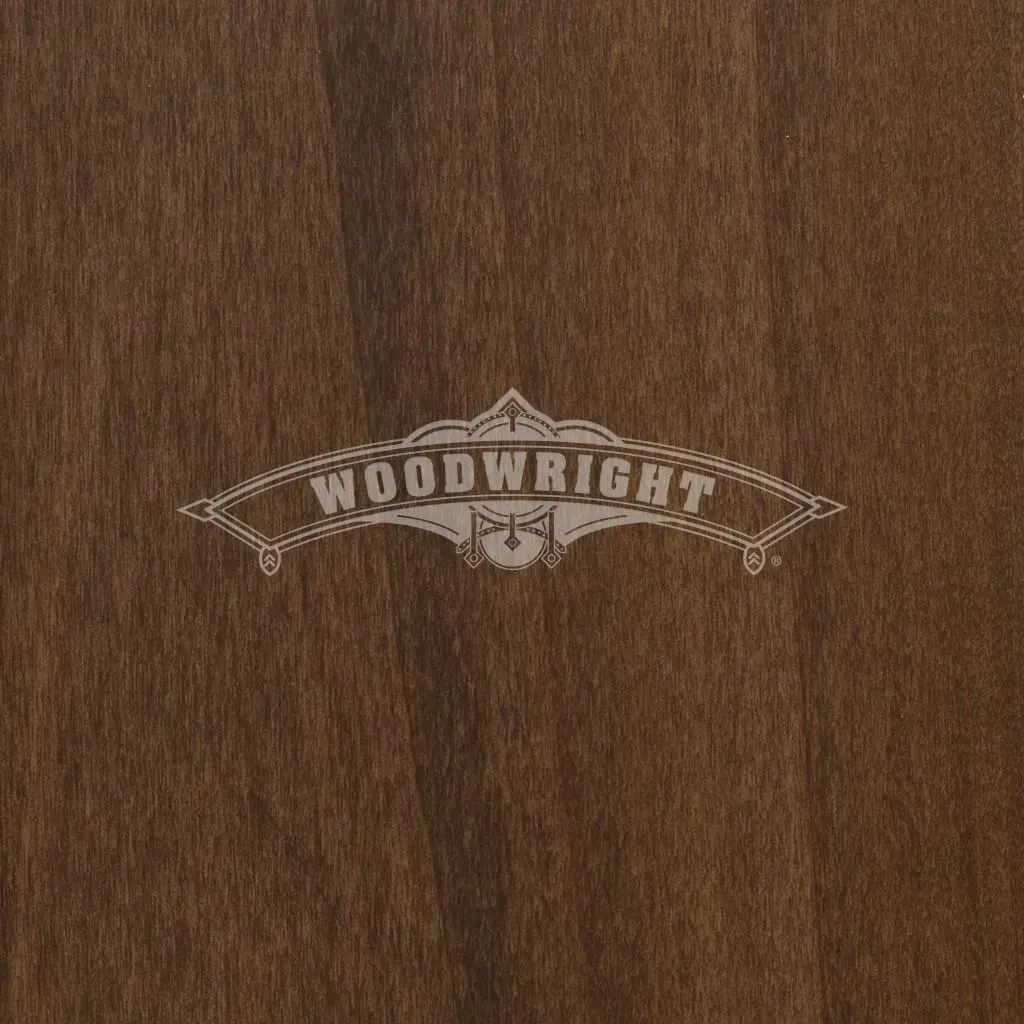 Logo on a wood background: 