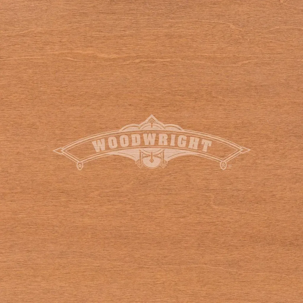 Logo on wood grain. 