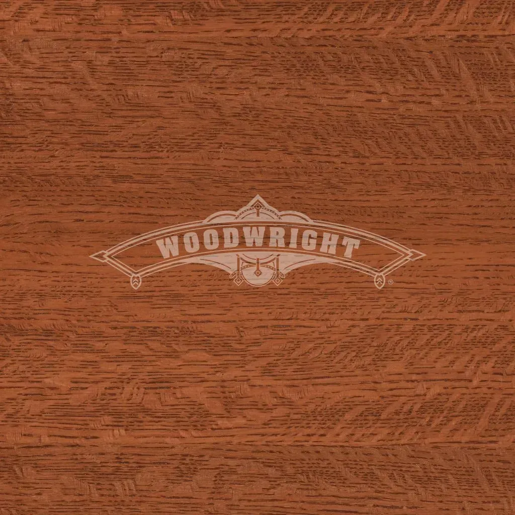 Logo for Woodwright on a reddish-brown wood grain background.