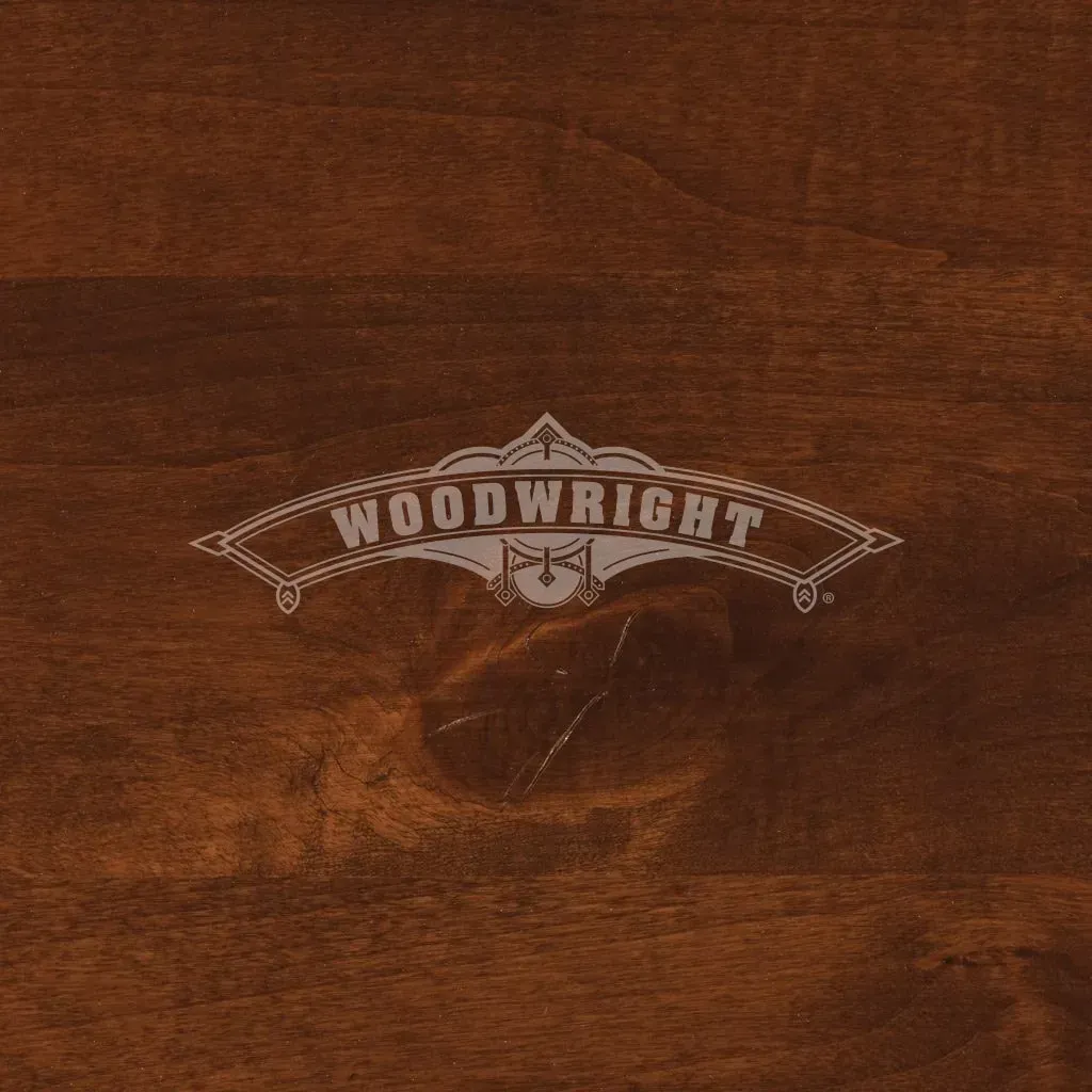 Logo on wood background: 