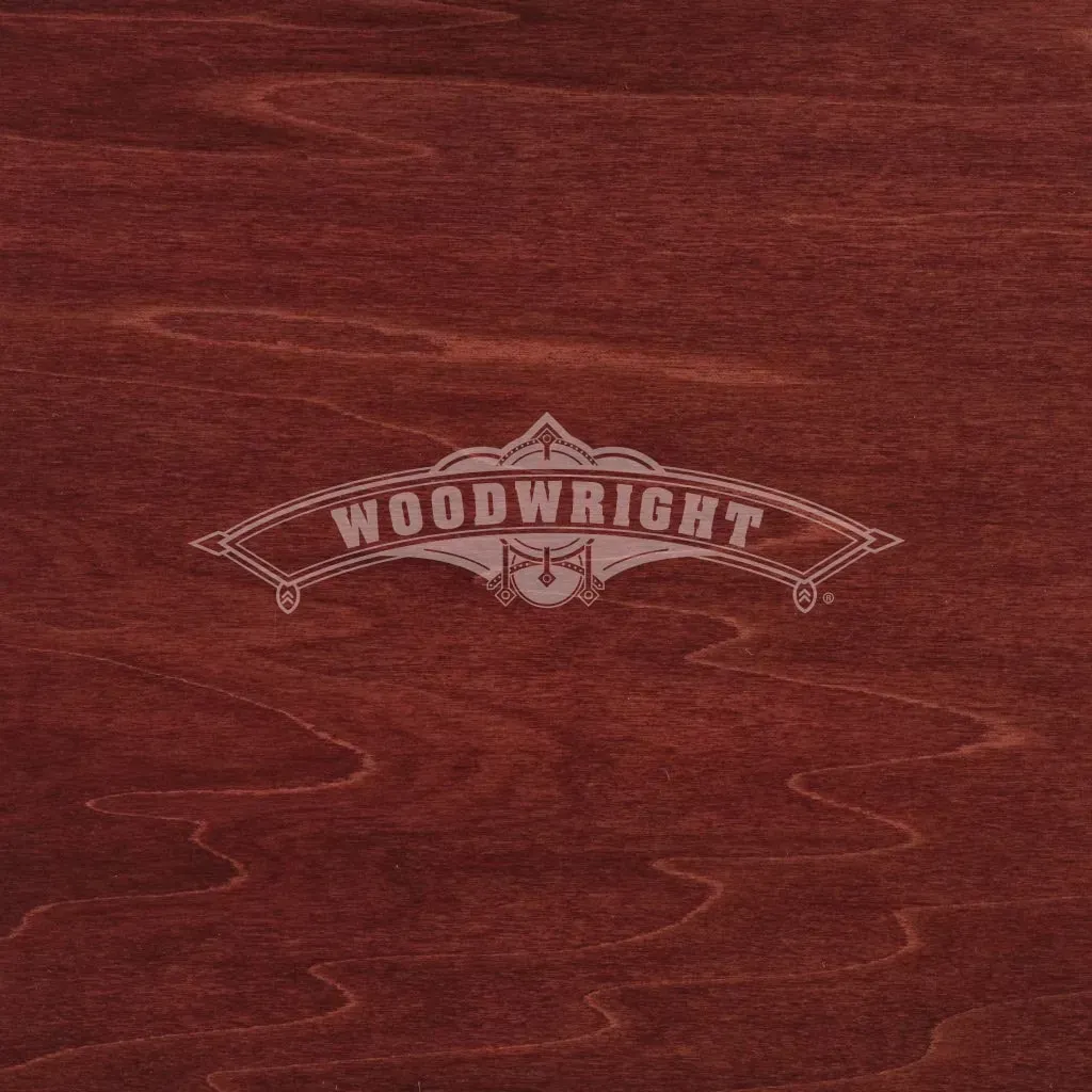 Dark red wood grain background with 