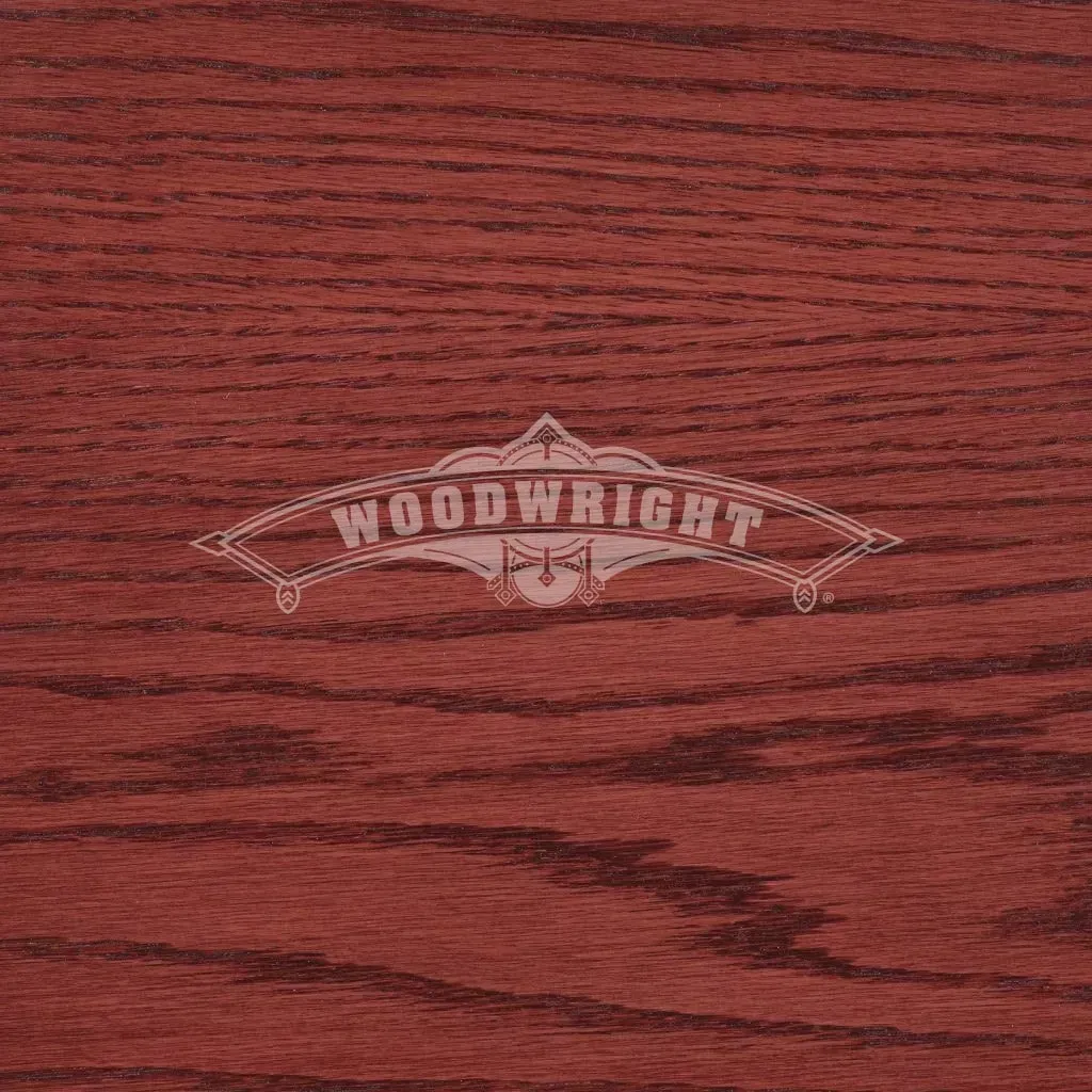 Red-stained wood grain surface with 