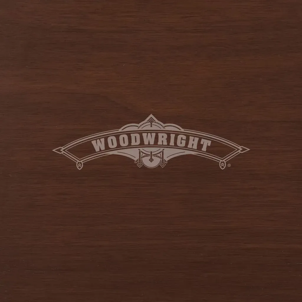 Dark brown wood grain background with a light gray 