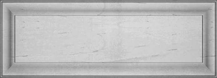 Rectangular white marble inset with a raised gray frame.