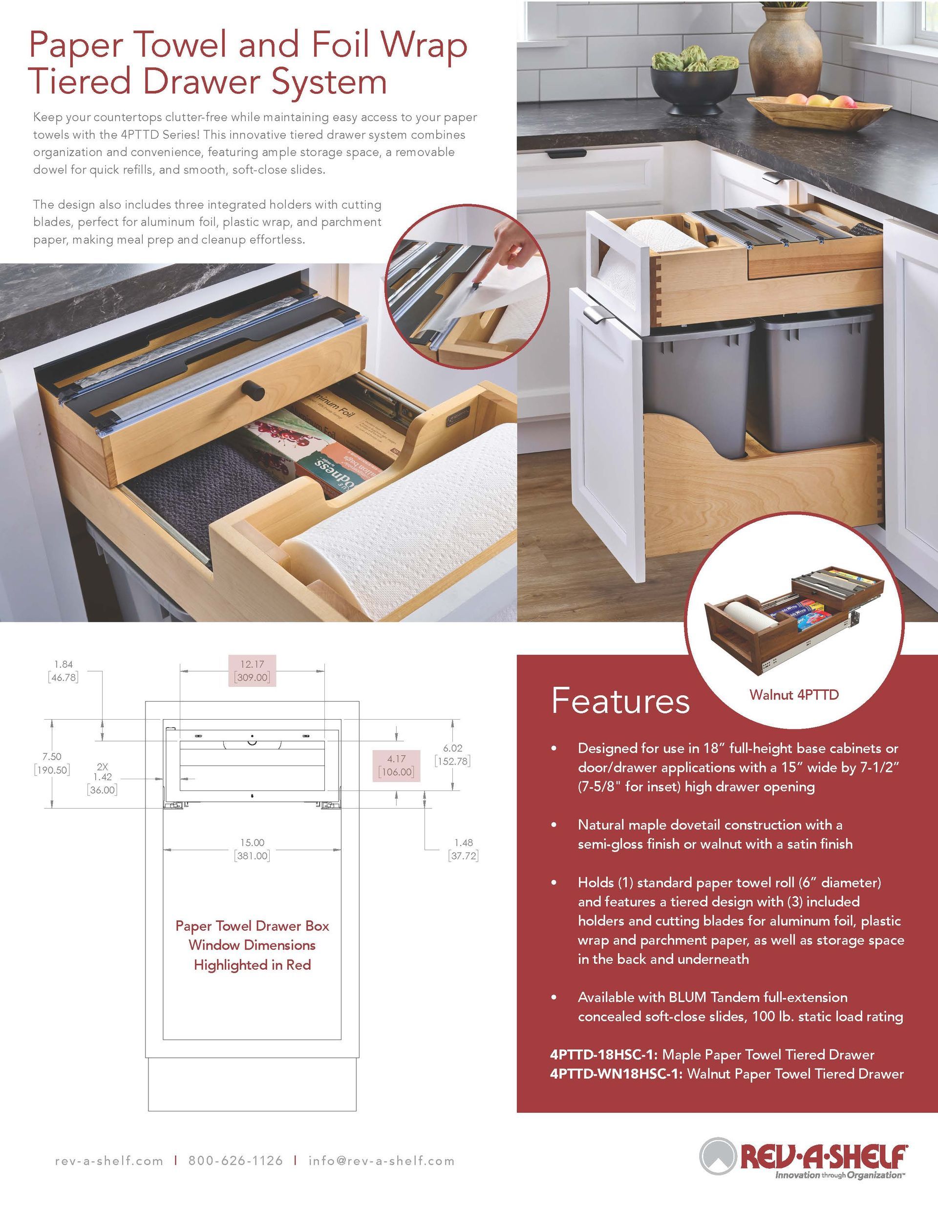 Paper Towel & Foil Wrap Innovation by Rev-A-Shelf catalog cover