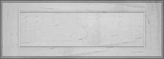 White wooden cabinet door with a rectangular recessed panel.