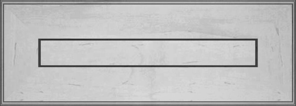 A light gray rectangular recessed panel with a dark rectangular opening in the center.
