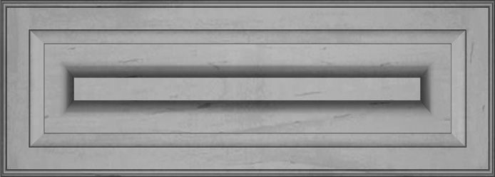 Gray, rectangular architectural panel with recessed center and beveled edges.