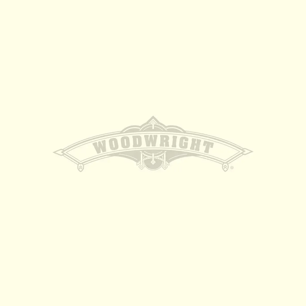 Woodwright logo in light gray on a cream background. 