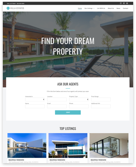 a screenshot of a real estate website that says `` find your dream property '' .