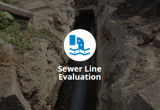 Trench with sewer line and