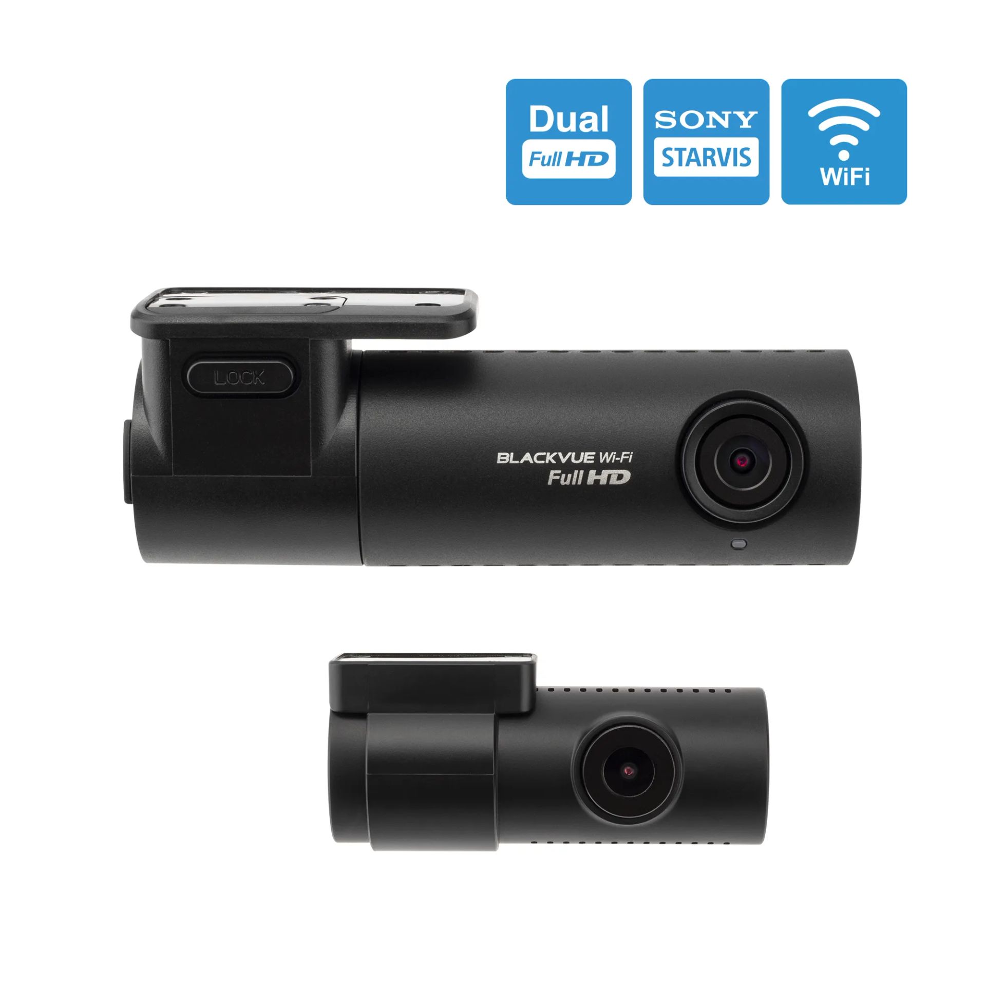 Dual Full HD Wi-Fi Dash​cam with Sony’s STARVIS™ image sensor. GPS receiver included.