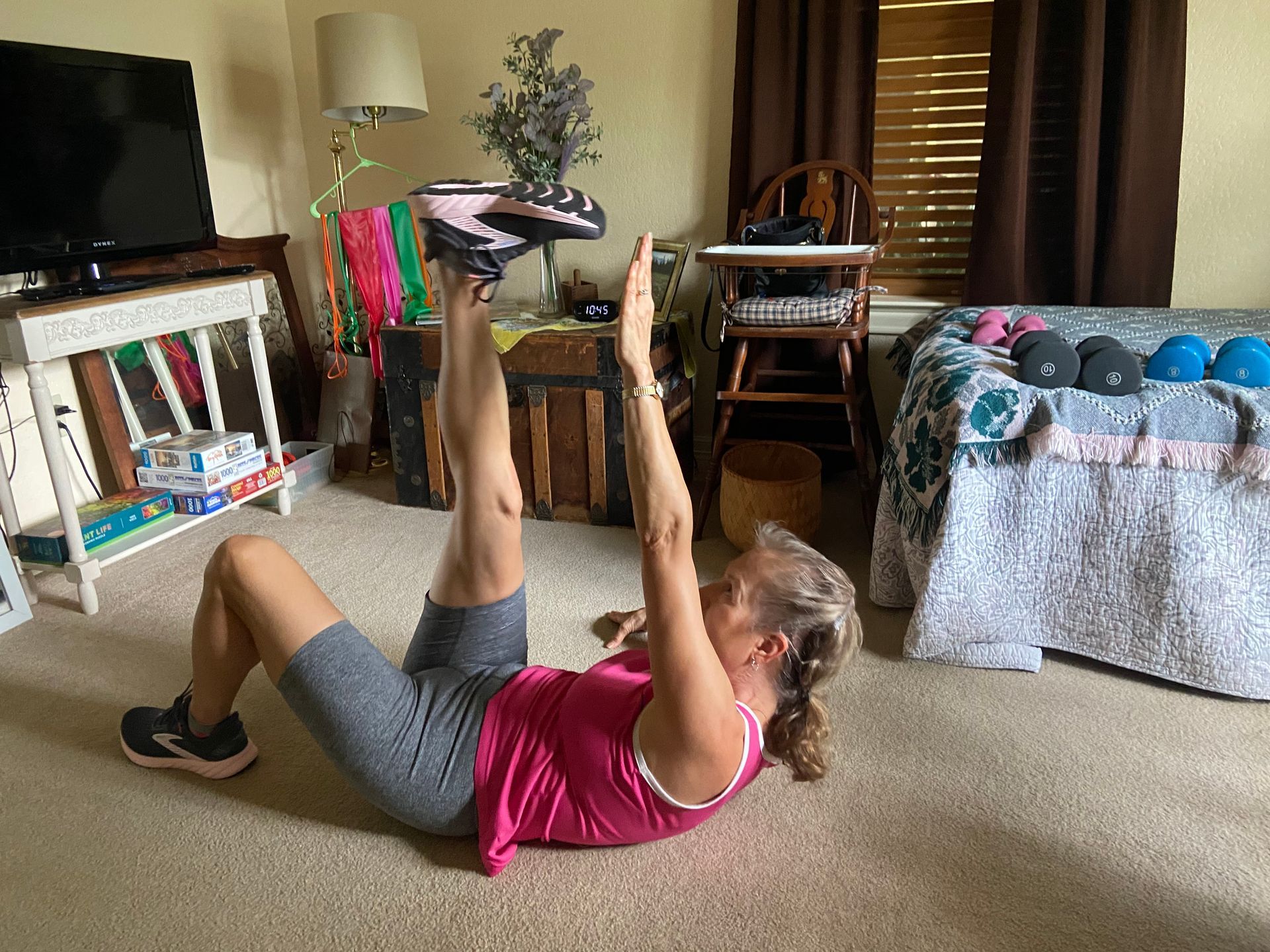 Cheri doing side plank