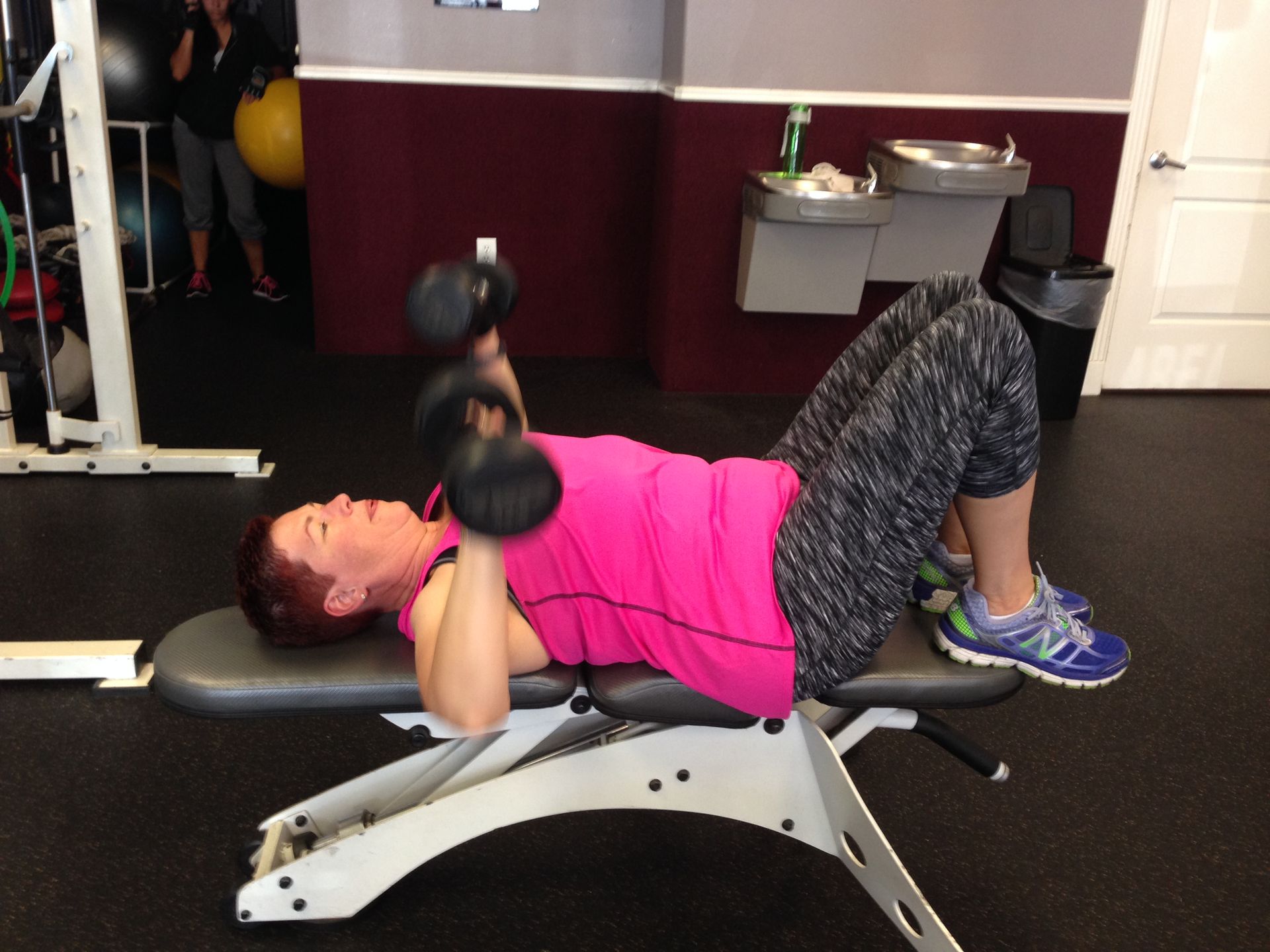 Julie doing chest press 