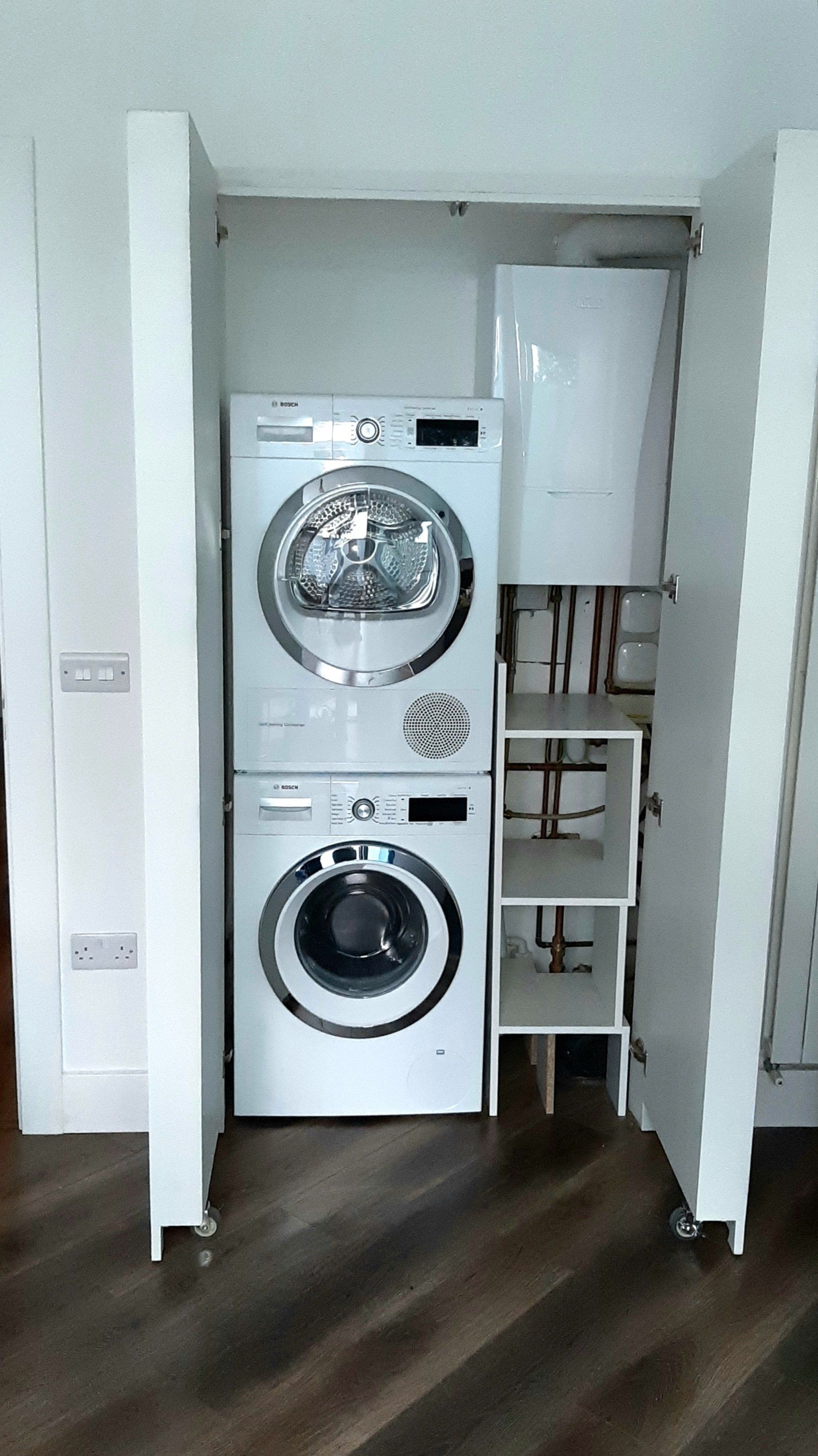 stacked washing machine and dryer