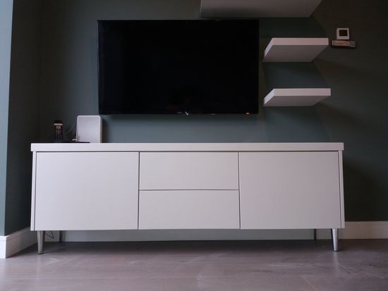 modern white TV UNIT