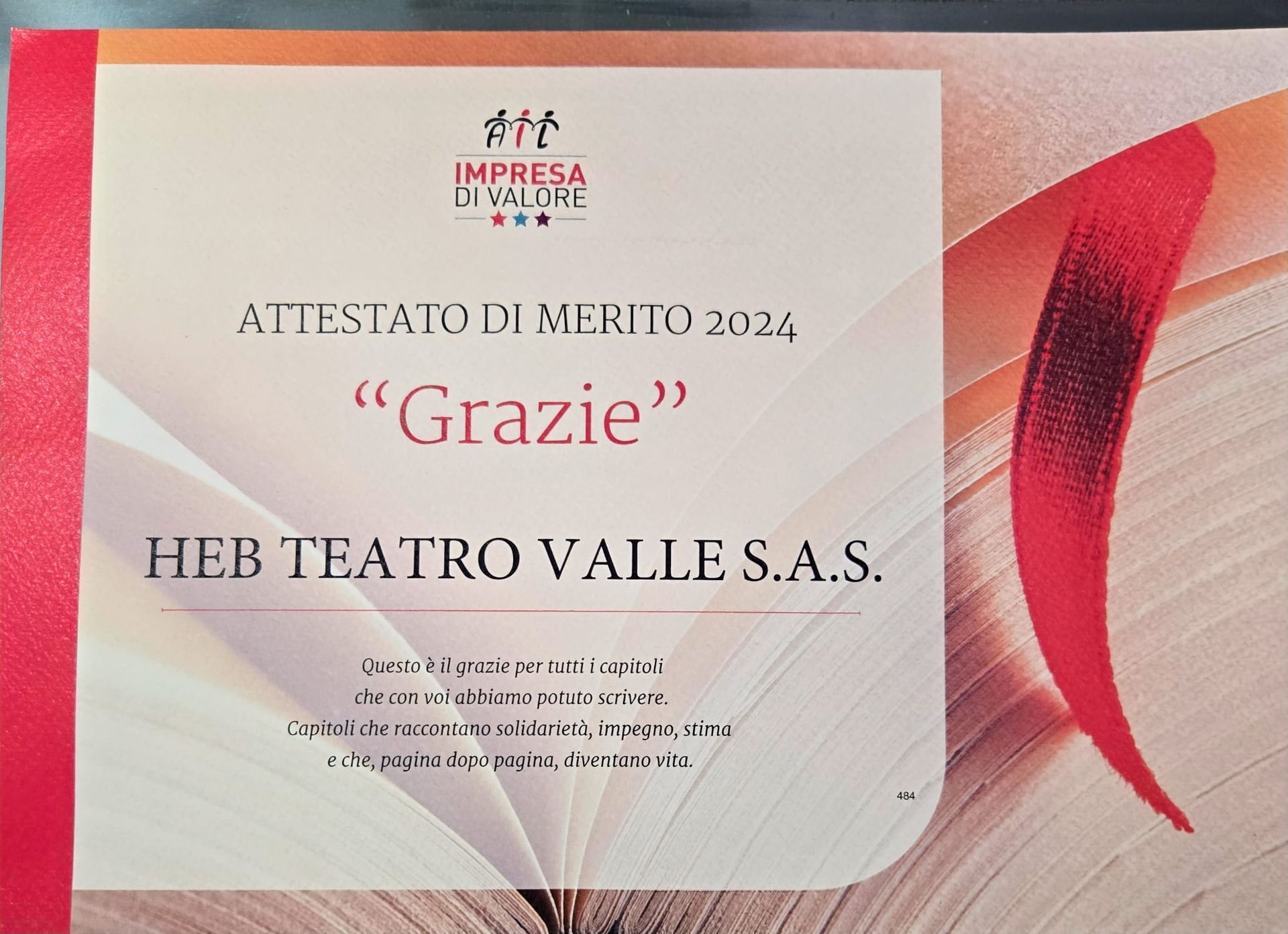 certificate of excellence h&b teatro valle