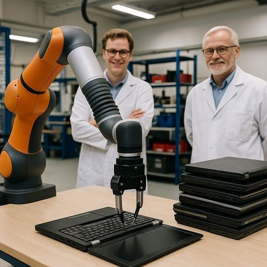 Robot Using Old Computer Sustainability-In-Tech : Robots Refurbish Your Old Laptops