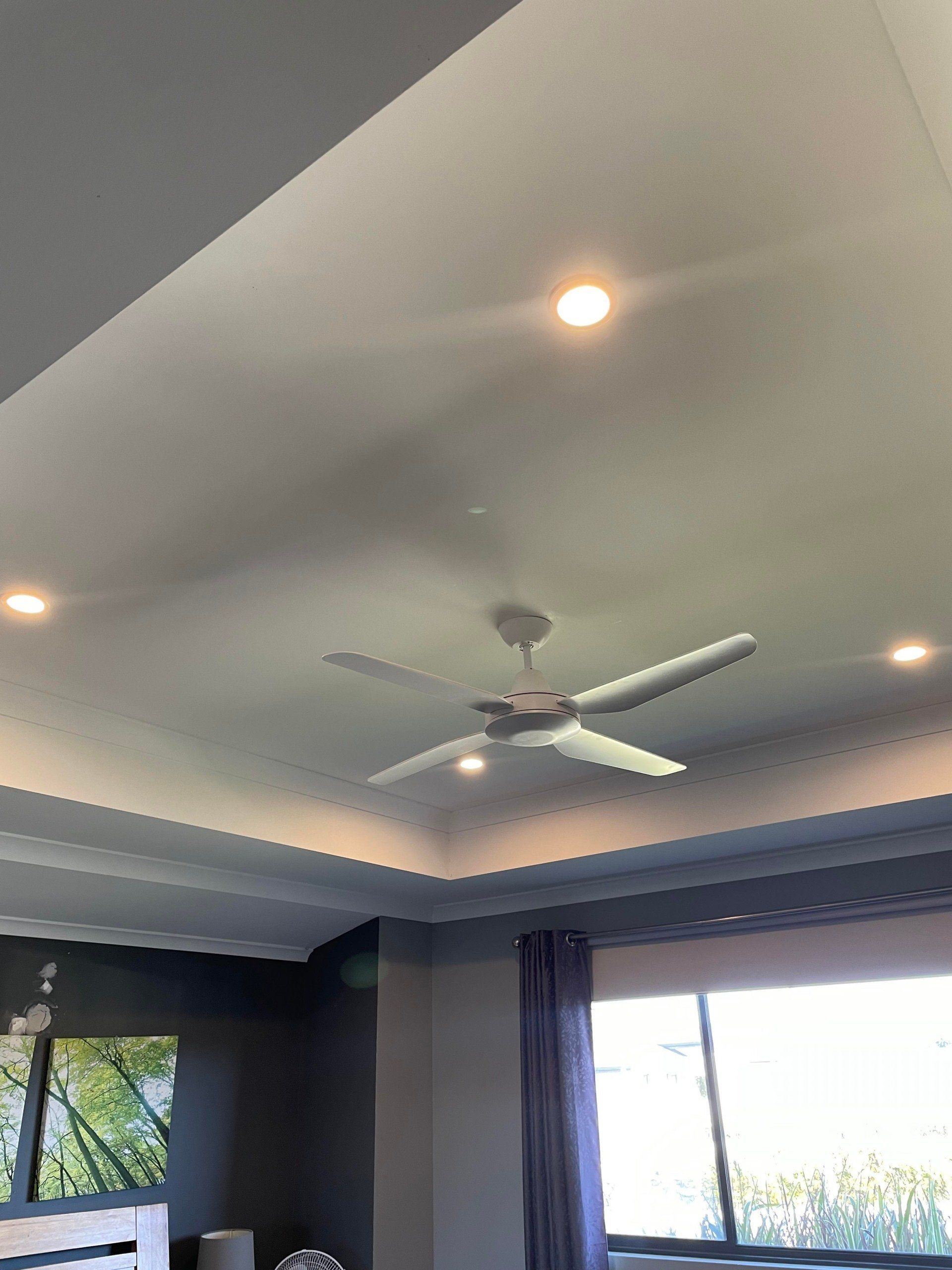 Ceiling fan installation in a Perth homes living room