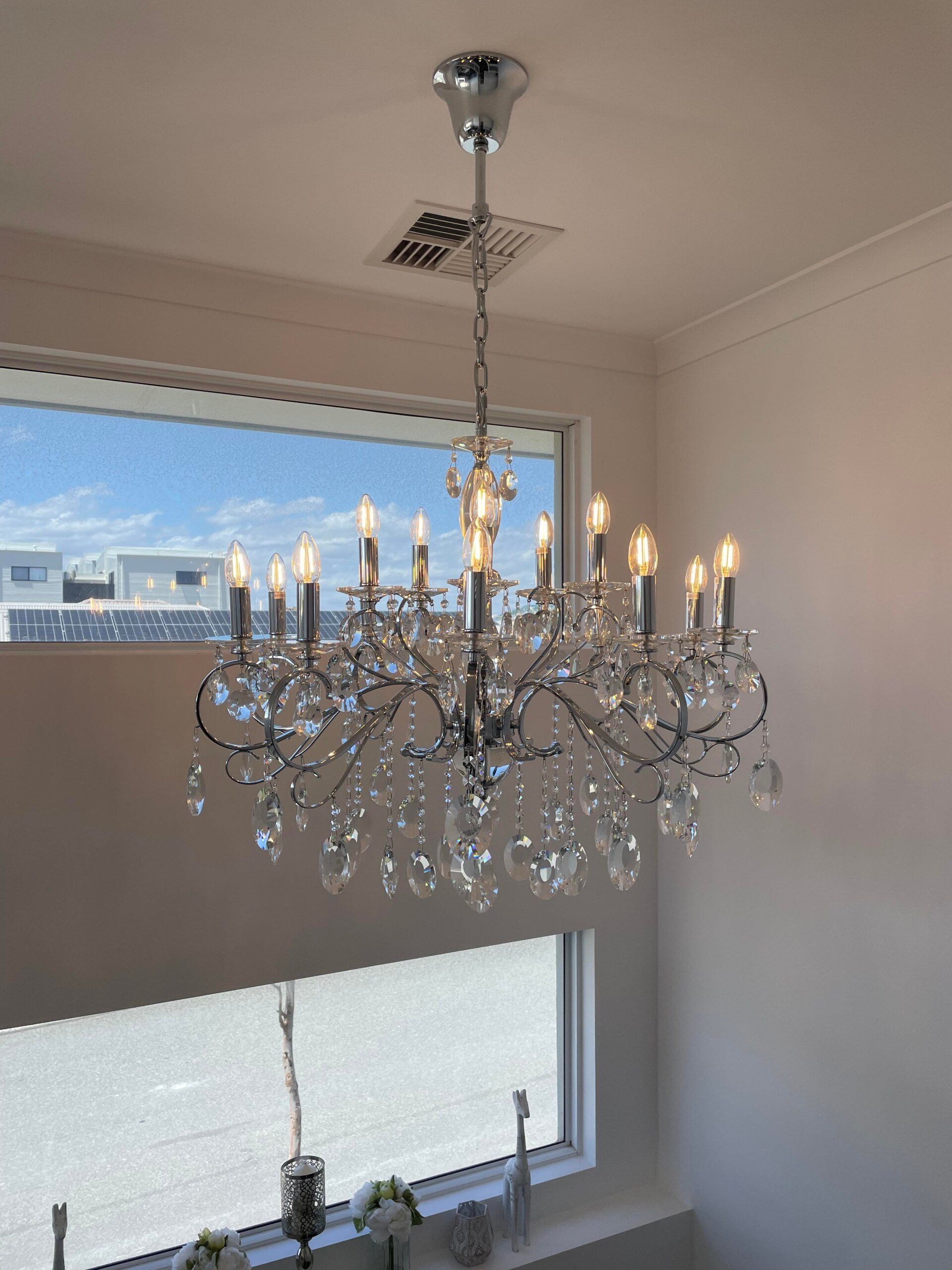 chandelier installation