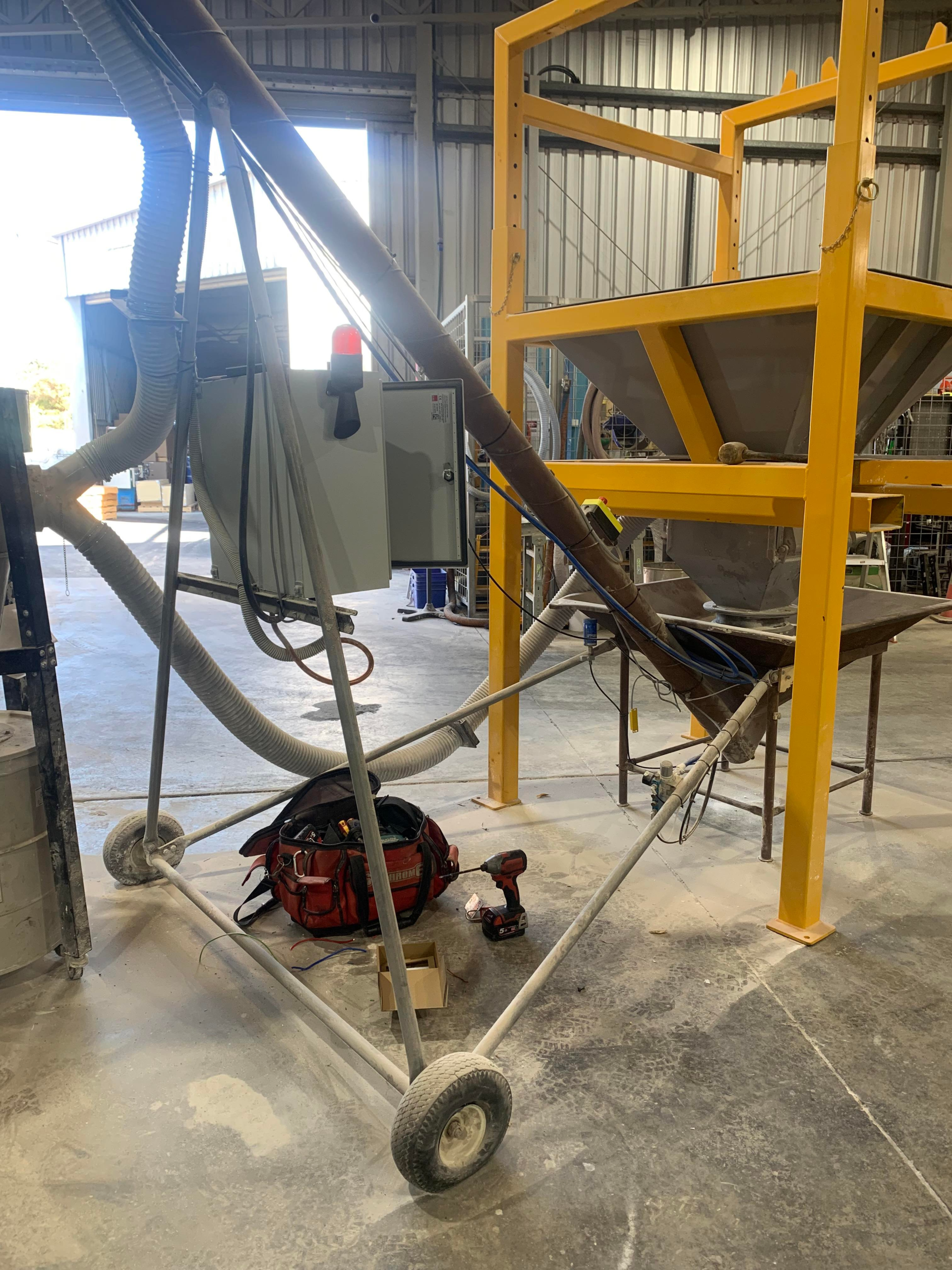 Automatic shut off safety switch and alarm wired up to an industrial auger in Welshpool Perth WA