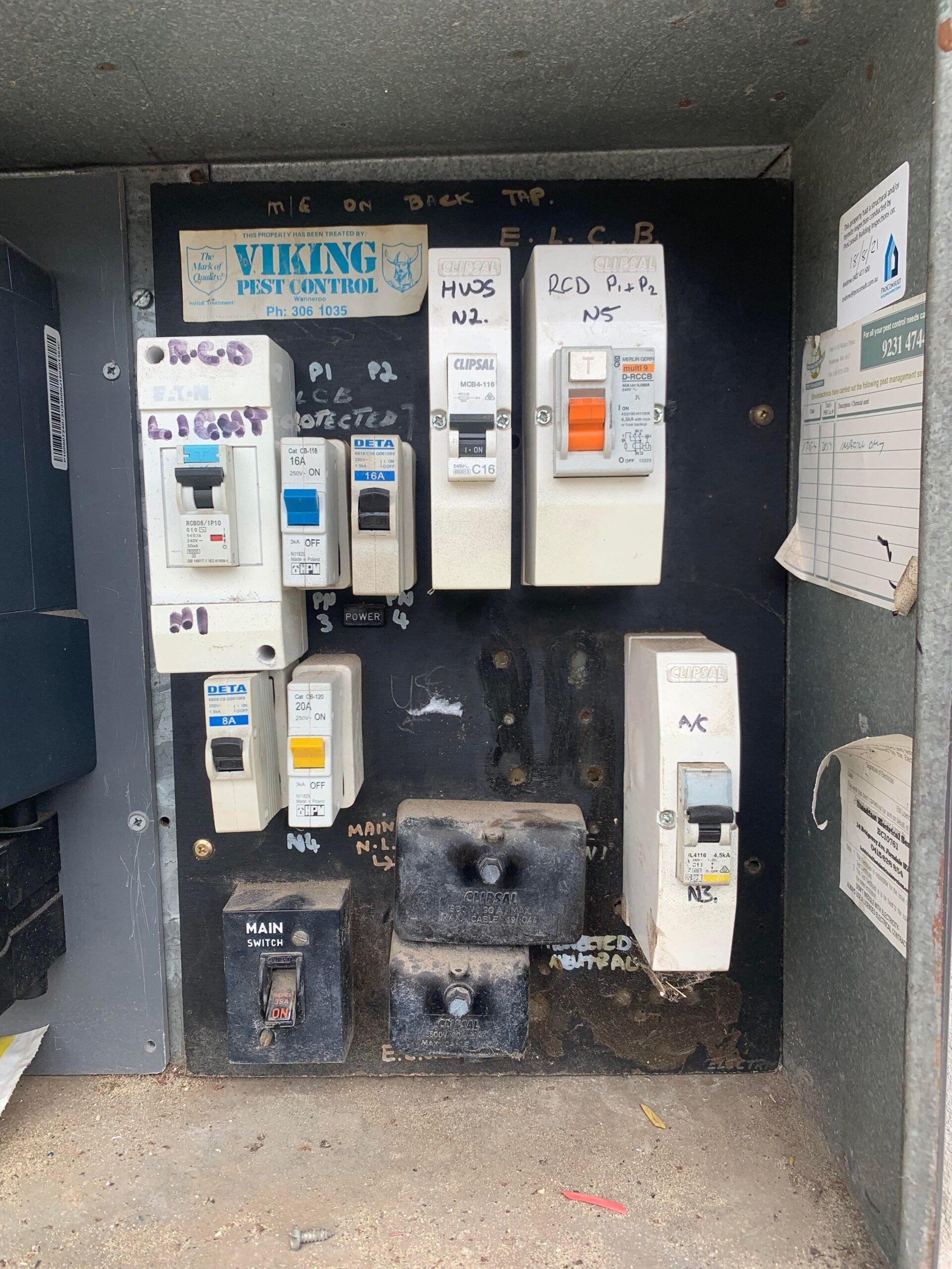 Old switchboard installed onto house needing to be upgrading