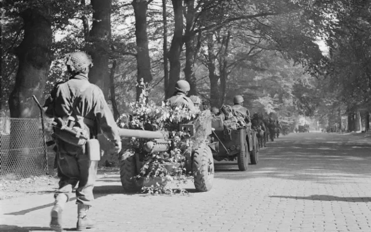 British troops marching to Arnhem