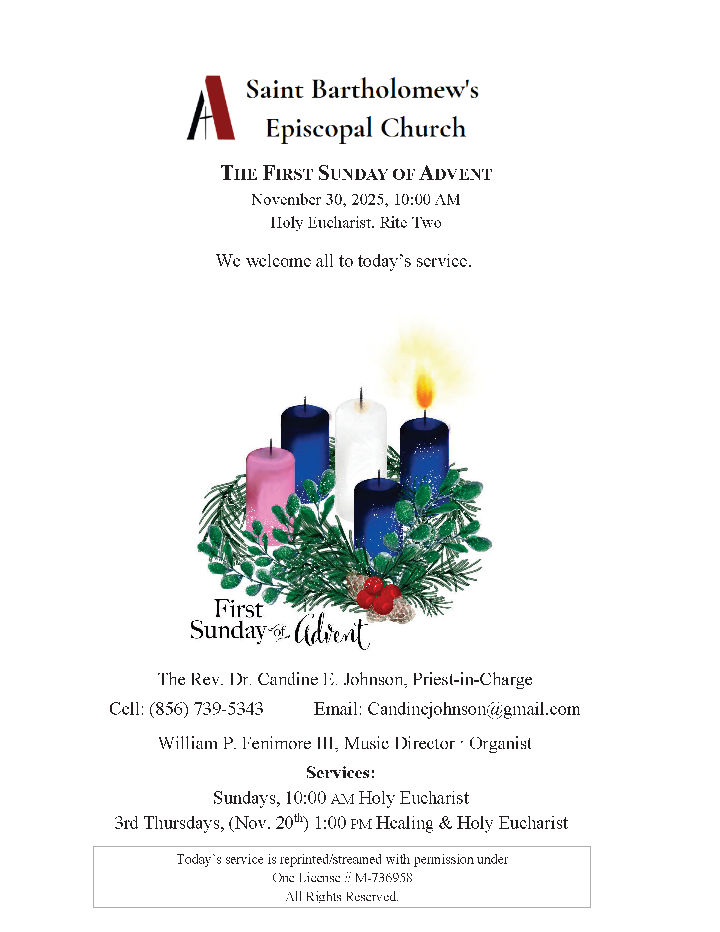 Bulletin 1st Sunday of Advent, November 30,2025
