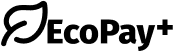 A black and white logo for ecopay + on a white background.