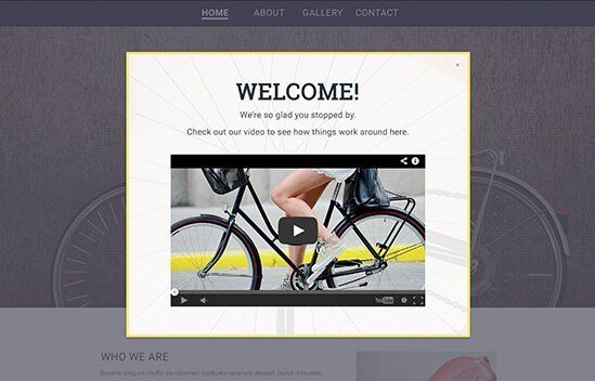 welcome popup