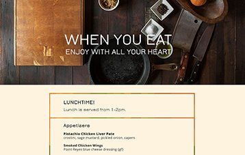 lunchtime menu
