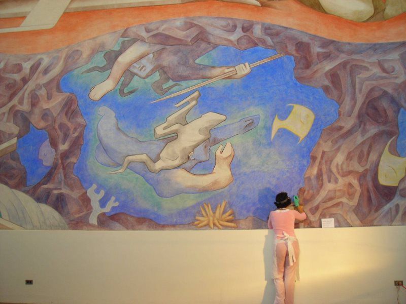 Woman in Front of a Large Painting
