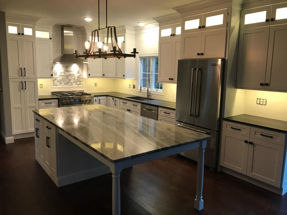 Elegant White Glassy Kitchen — Ocean County, NJ — Elegance Surface Concepts