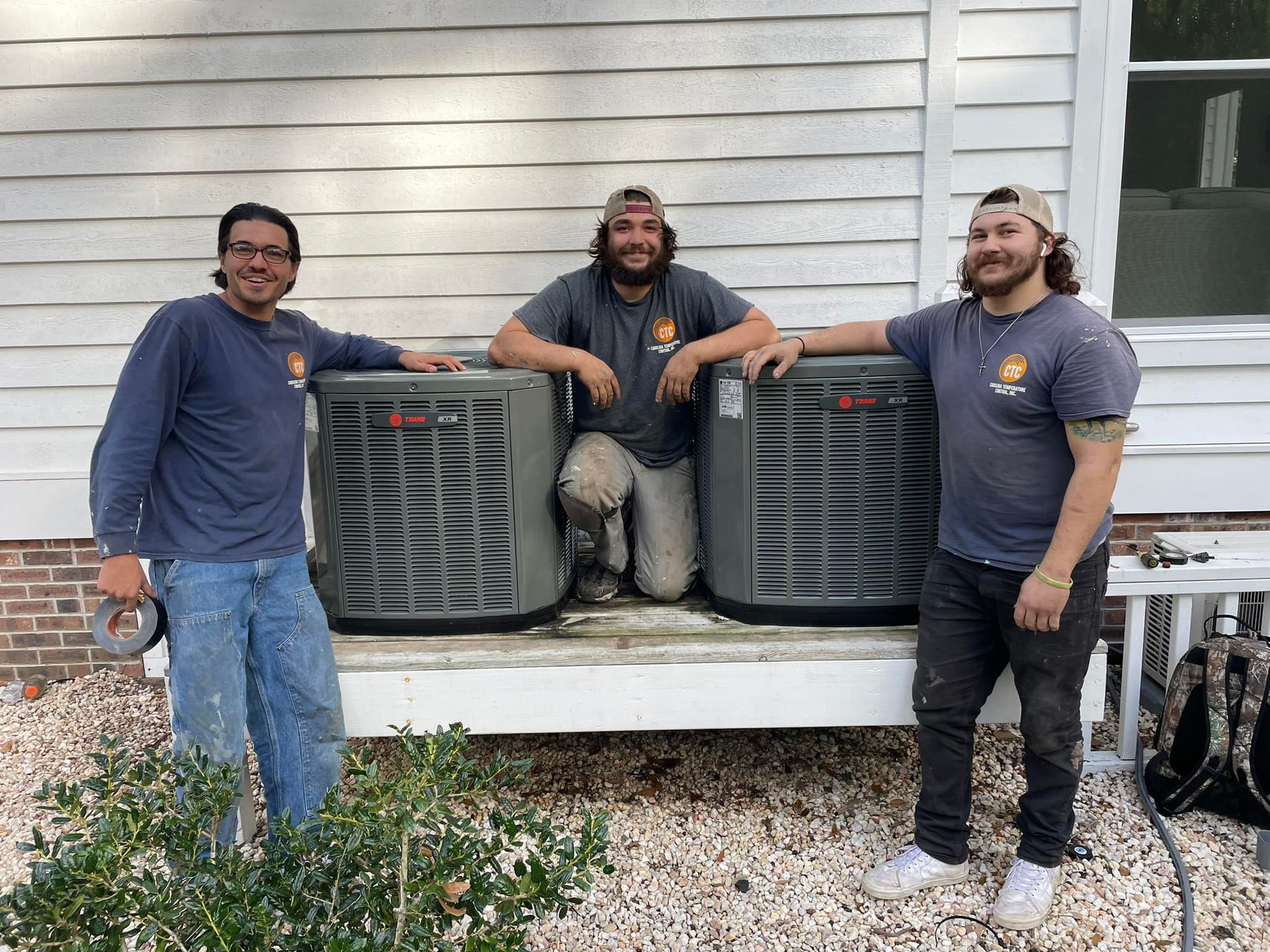 CTC HVAC installation team with Trane products