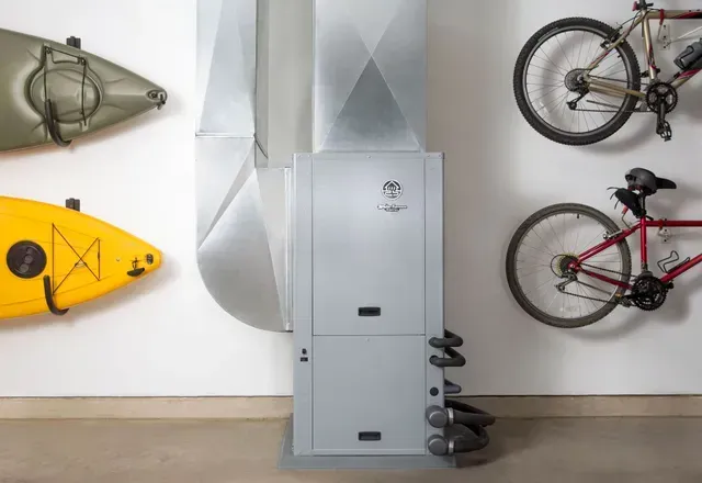WaterFurnace geothermal heating and cooling unit in garage