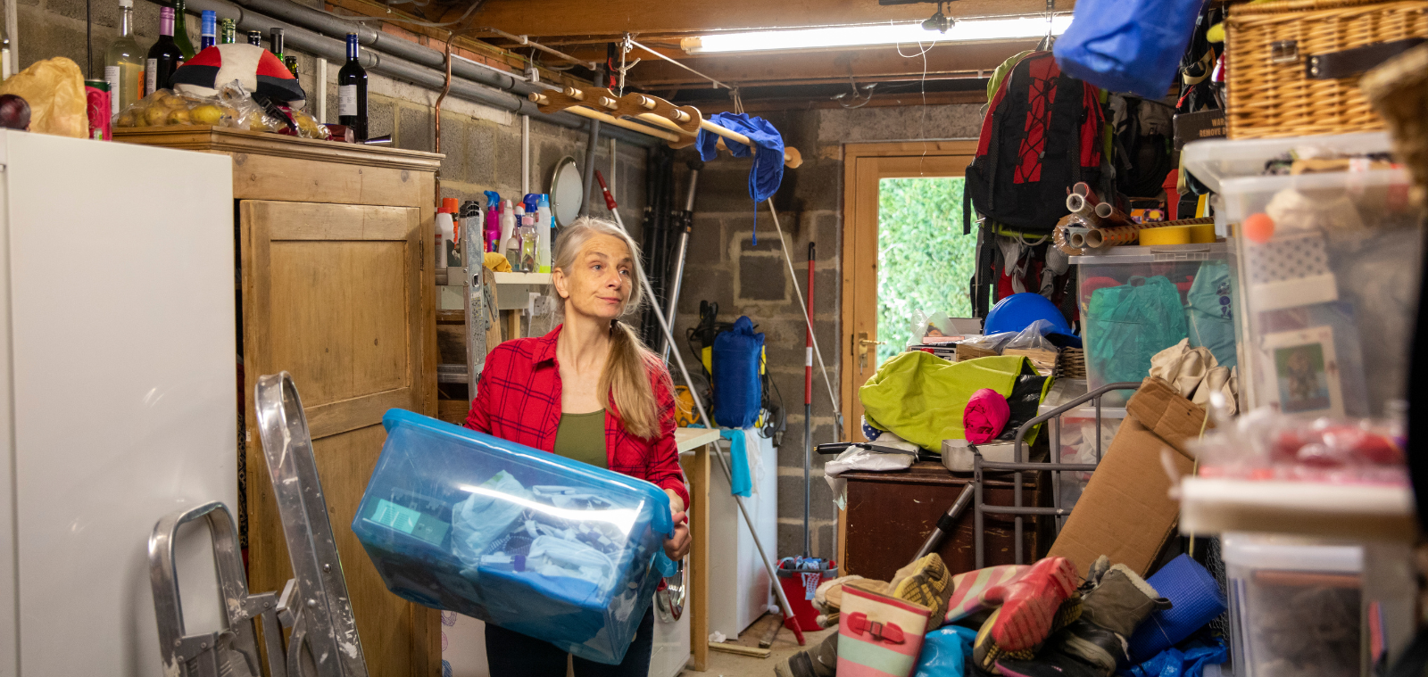 Declutter your space this year, a cluttered garage space.