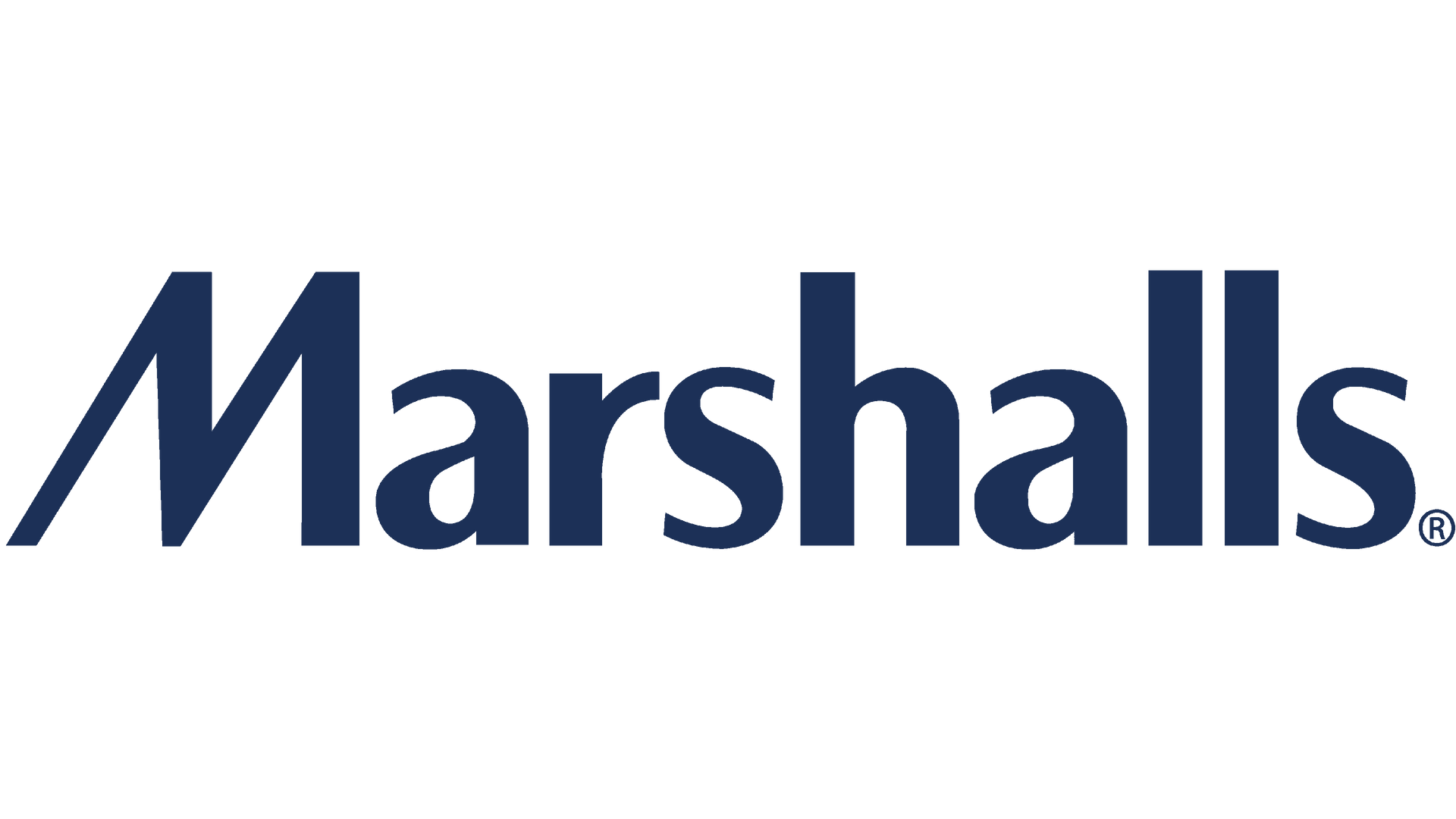 Marshalls logo in navy blue; stylized 