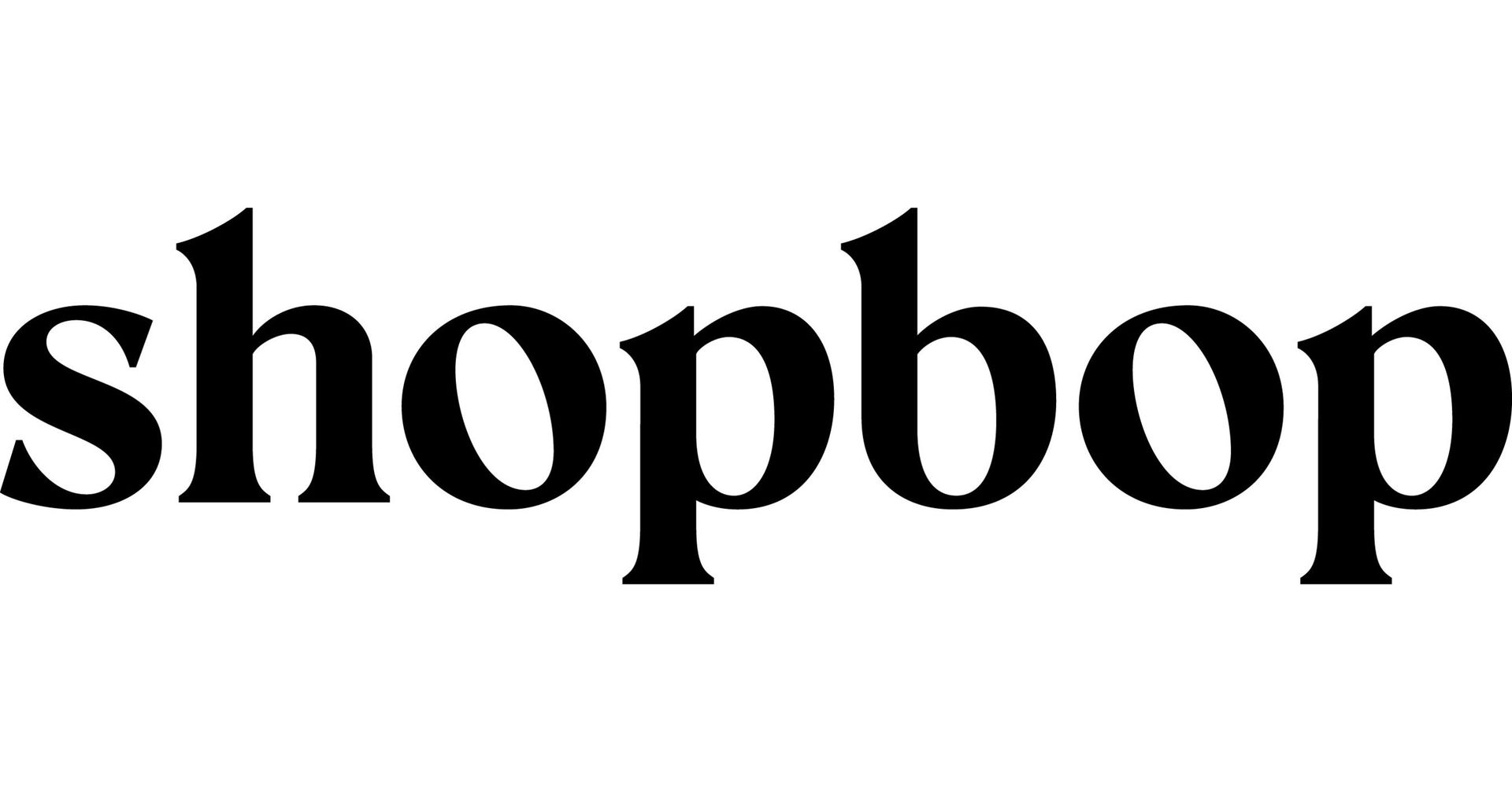 Shopbop logo in black gothic font.