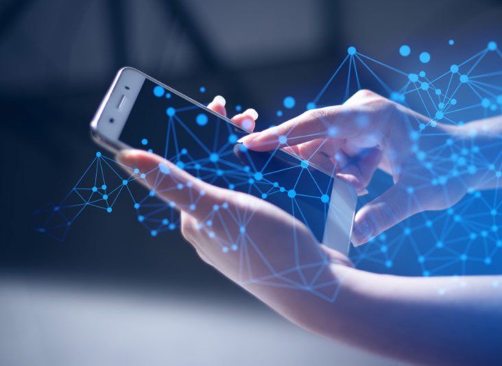 A person is holding a cell phone in their hands.