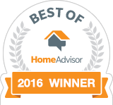 A sticker that says `` best of home advisor 2016 winner ''.