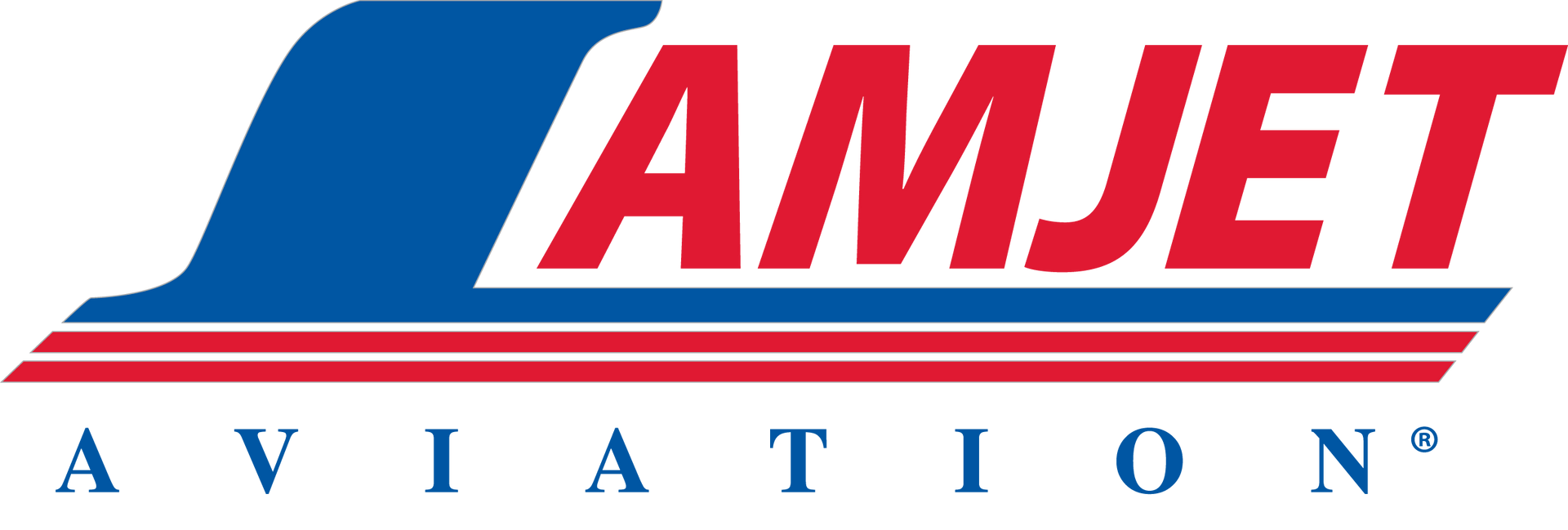 Amjet Aviation Homepage Logo Logo for Amjet Aviation. Blue stylized