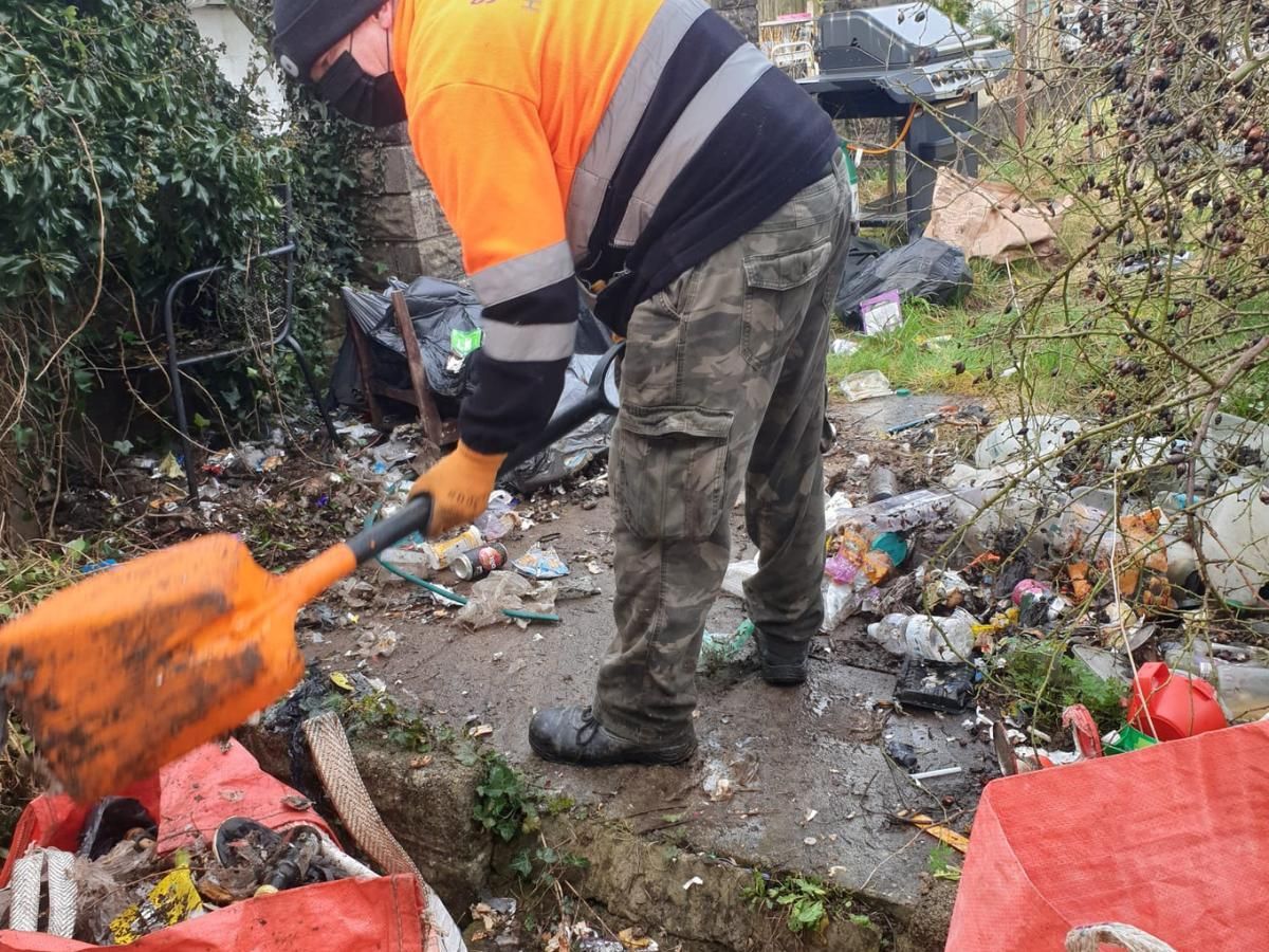 J&Z House Clearance Cardiff clearing up a garden
