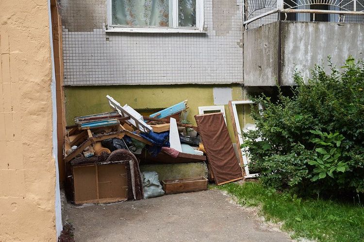 Items left outside for a house clearance in Cardiff