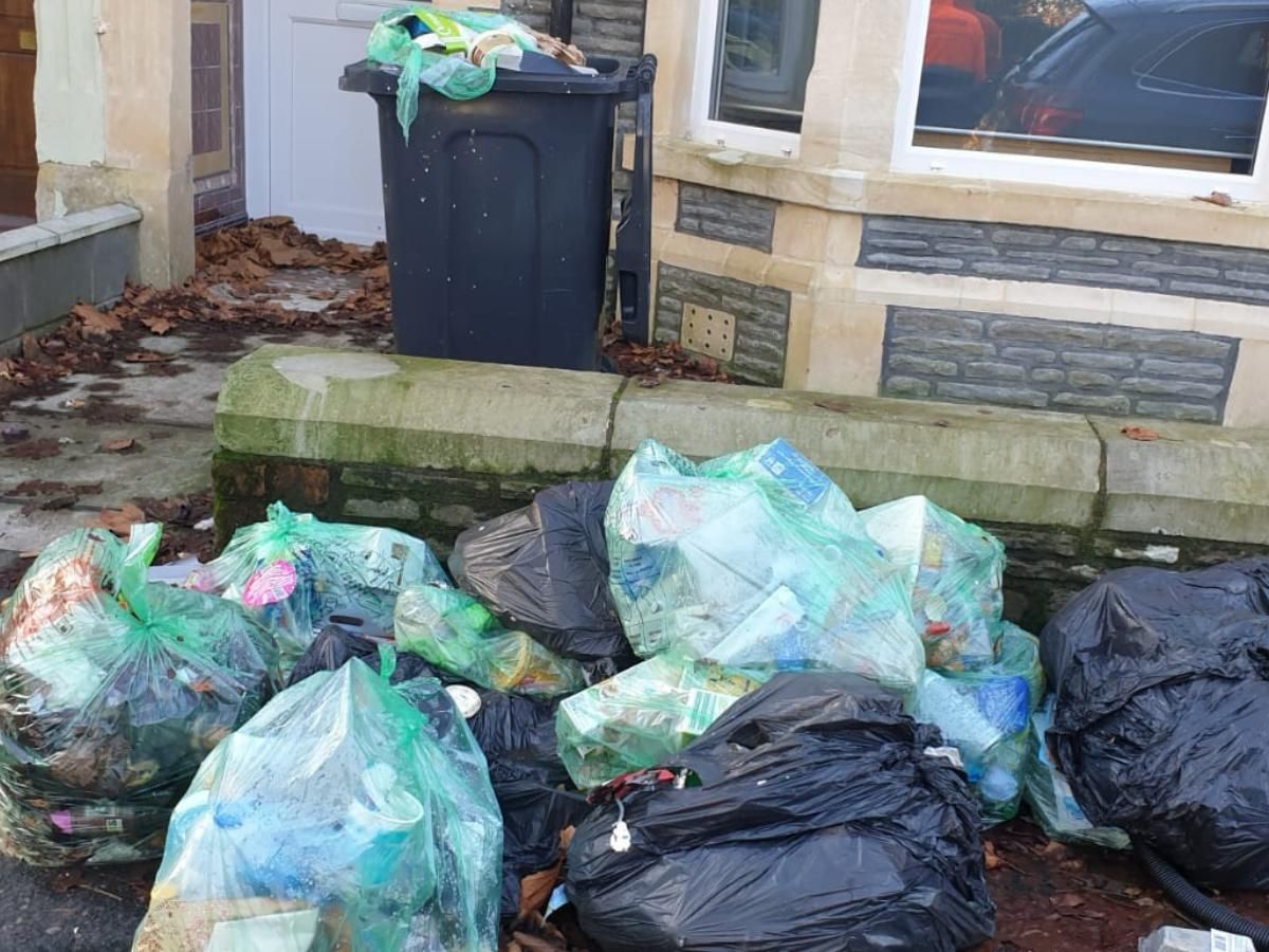 rubbish ready for collection by SD Cardiff house clearance