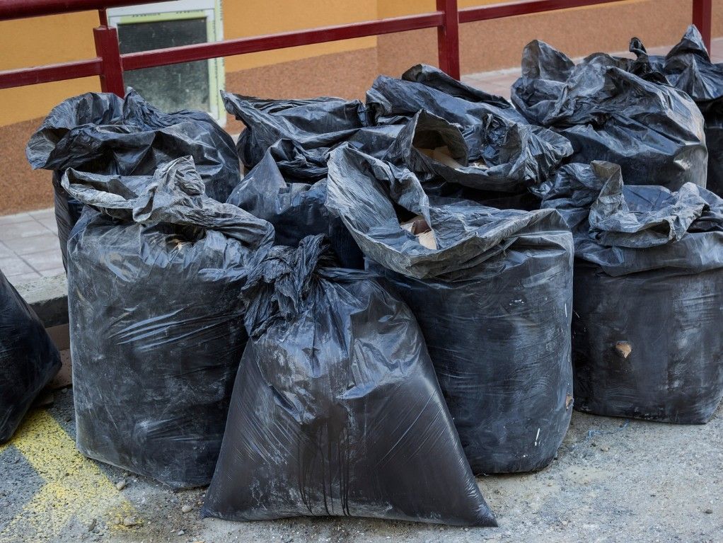 piles of rubbish waiting to be removed in Cardiff