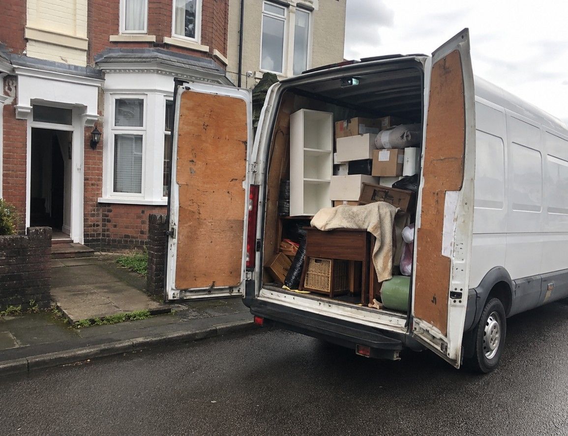 Van loaded during a full house clearance in Barry