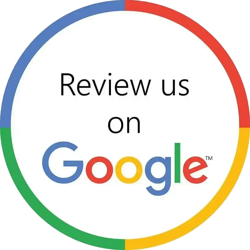 A google logo that says review us on google