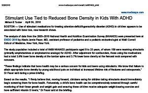 ADHD Drugs Cause Bone Loss Document — East Brunswick, NJ — Integrative Neurotherapy