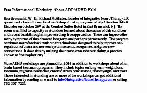Free Informational Workshop —  East Brunswick, NJ — Integrative Neurotherapy